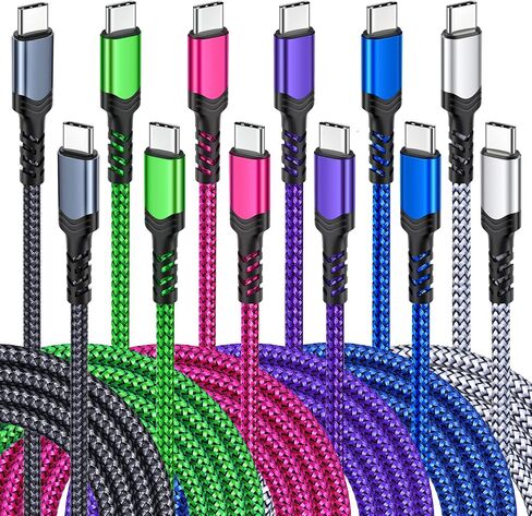 USB C to USB C Cable, [10ft+10ft] Type C to Type C Cable 60W/3A PD Fast Charging Cord Compatible with iPhone 15 Pro Max Pad Air5/4/Mini6, Galaxy S23 Ultra S22,Note 20/10, Pixel -Purple,2Pack in Saudi Arabia