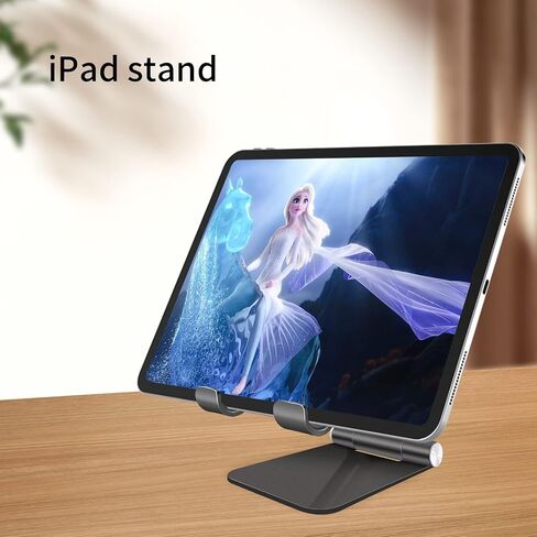 Adjustable Cell Phone Stand, Foldable Metal Desktop Phone Holder/Cradle/Dock Compatible with iPhone 14 13 12 Pro Max SE X XS 8 Plus/iPad/Samsung, All Smartphone, Office Desk Accessories (Black) in Saudi Arabia