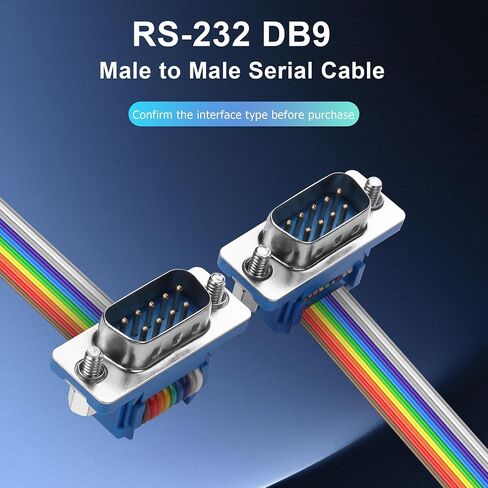 JSADZKJD DB9 Serial Extension Cable RS232 DB9 Female to Female Straight Through Serial Cable DB9 9-Pin COM Port Serial Cable for PC Modem PDA 1.6FT/50CM (Female to Female DB9 Connector) in Kuwait