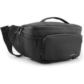Waterproof Camera Waist Bag - Portable Fanny Pack, Compact Camera Case with Tripod Holder, Daily Crossbody Bag for Canon Nikon Sony DSLR/SLR/Mirrorless Camera, Can accommodate 1 Camera 2 Lens, Black