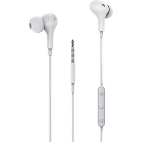 Earbuds Noise Cancelling Wired Magnetic Earphone Headphones for Samsung Galaxy A13 A23 A03S A02S A12 A22 A32 A42 A52 A72 A14 5G OnePlus Nord N30 N20 N200 5G TCL 40 XL 30 XL Stylus 5G (A- White)