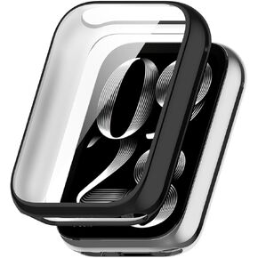 Screen Protector Case Compatible with Xiaomi Smart Band 8 Pro, Full Coverage Soft TPU Case Protective Screen Cover Bumper Frame Accessories for Xiaomi Smart Band 8 Pro Smartwatch (Silver)