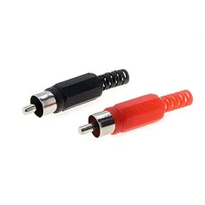 RCA TV Out RCA Pack of 2 RCA pin Male Audio Video RCA pin Male Connector for Stereo Cable Audio Video Jack Adapter Gold Plated Pair Speaker Connector Pin Pack of 2 Home Theatre Speaker, Black