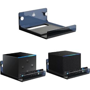 Wall Mount Holder for Fire TV Cube 1st/2nd Gen and Apple TV Box, eero 6 Router and Extender Acrylic Wall Stand Save Spacing for Wall,Furniture