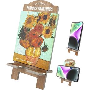 Creative Masterpiece Painting Board Phone Stand for Stylish Desktop Display – Complete Set of Acrylic Decorations, Ideal Gift Option! (Starry Night - Van Gogh)