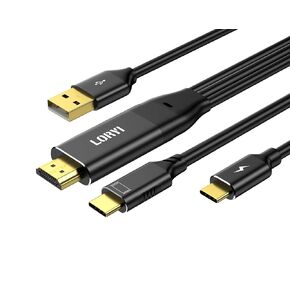 HDMI to Type-C Cable, 4K@60Hz, 8.2ft, USB-C Powered, HDMI to USB Type-C, for Xreal Nreal Air, Mobile Monitors, XREAL Beam, Touch Functionality,Switch, Steam Deck,PS5,Studio Display