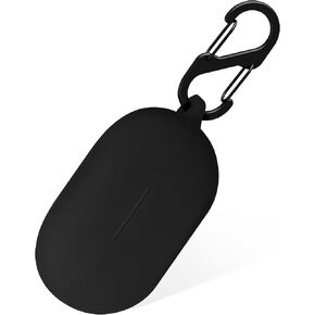 حافظة سيليكون من Geiomoo لسماعات Beats Solo Buds، غطاء واقي مزود بحلقة تسلق (أسود)