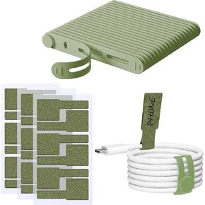 Nearockle 38Pcs Cable Labels and Silicone Cable Ties Sets, 20 Reusable Cable Ties in White, 18 Cord Labels - For Home, Office, Desk Cable Management Wire Organization Travel Accessories