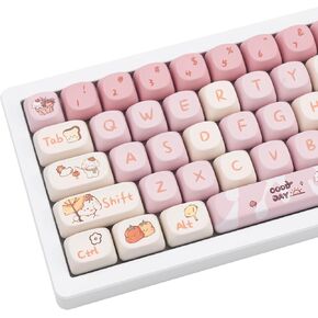 PBT Keycaps 139 Keys Custom Cute Purple Keycaps MOA Profile Keycaps Dye-Sublimation Kawaii Keycap Set for Cherry Gateron MX Swithes 60% Mechanical Keyboards