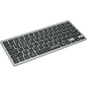 MANHATTAN Small Bluetooth Wireless Keyboard - Dual Modes of 2.4G + Bluetooth 4.2 - Connects Up to 3 Devices – Slim Mini Size – for Tablet, Mac, iPad, Android, Windows –3 Yr Mfg Warranty –180559