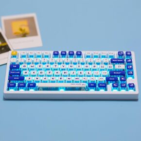 Pudding Keycaps White shine through keycaps 126 Keys Dye Sub PBT Keycaps Custom Keyboard Keycaps set STA Profile for 60%/65%/75%/100% Cherry Mx Switches ANSI Layout Mechanical Keyboard