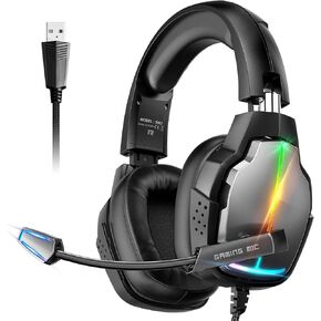 USB Gaming Headset for PC, 7.1 Surround Sound Gaming Headphones with Noise Cancelling Microphone for PS4 PS5