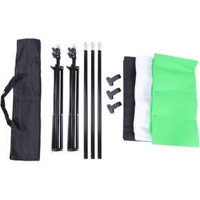 Photo Video Studio Light Kit, 5.25 * 9.84 ft Backdrop Support System, Photography Chromakey Backdrop Studio Stand Background Clamp Kit for Photo Studio Product,Portrait and Video Shoot Photography