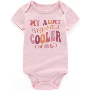 Aunt Cooler Than My Dad Newborn Baby Clothes Girl Auntie Baby Shower Funny Baby Gril Bodysuit