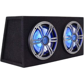 Seismic Audio - LightRage088 - Dual 8 Inch 800 Watt Car Audio Subwoofer Enclosure with RGB Illumination