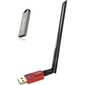 USB WiFi Wireless Adapter for PC 600Mbps USB 2.0 with Dual Band for Desktop Laptop(Chestnut Red)