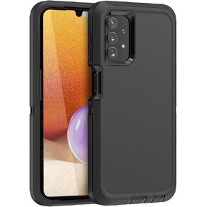 AICase for Samsung A32 Case 5G,Heavy Duty Drop Protection Full Body Rugged Shockproof/Dust Proof 3-Layer Military Grade Tough Durable Protective Phone Cover for for Samsung Galaxy A32 5G (2021) Black