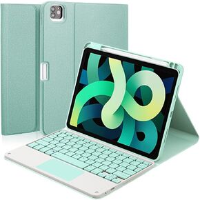 حافظة لوحة مفاتيح iPad Pro 11 بوصة للجيل الأول والثاني والثالث والرابع مع حامل أقلام، متوافقة مع iPad Air 11 بوصة M2 2024/ iPad Air5/Air4 10.9 بوصة، لوحة مفاتيح BT قابلة للفصل مع غطاء واقٍ مغناطيسي، أسود in Kuwait