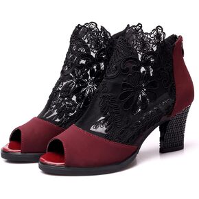 صنادل نسائية بكعب عالٍ مفتوح من الأمام وسحاب خلفي يسمح بالتهوية ومضادة للانزلاق وكعب عالٍ للكاحل صنادل عصرية لحفلات الزفاف in Kuwait