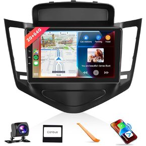 【2G RAM+64G ROM】 9" CarPlay Car Radio for Chevrolet Chevy Cruze 2009-2015 with Wireless Carplay Android Auto,Podofo 1080P HD Touch Screen Bluetooth Car Stereo with GPS WiFi FM/RDS Radio Backup Camera