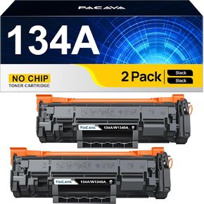 134A Black Toner Cartridge (No Chip) Compatible Replacement for HP 134A W1340A Toner Cartridge to Work with HP Laserjet M209dw MFP M234dw M234sdn M234sdw Printer (2-Pack)