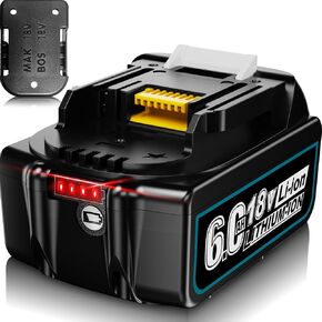 18V 6.0Ah Replacement for Makita 18V Battery Compatible with Makita 18V LXT Battery BL1860B BL1850 BL1850B BL1840 BL1840B BL1830 BL1830B BL1815 BL1815B, for Makita 18V/36V Tools(with Battery Holder)