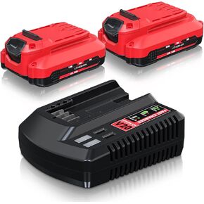 2Pack CMCB202 3.5Ah Battery and Charger Set for Craftsman 20V Battery Replacement for Craftsman V20 Battery CMCB204 CMCB205 CMCB2011 Weedeater Lawnmower 20V Lithium-ion Battery with CMCB104 Charger