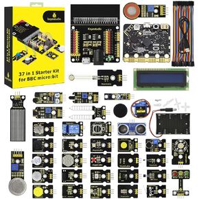 KEYESTUDIO 37 in 1 Box Starter Kit with BBC Micro bit Controller Board V2.2, Great 37 Sensors Microbit Kit for Teens Adults Coding Gift