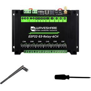 Waveshare Industrial 6-Channel ESP32-S3 WiFi Relay Module, Supports WiFi/Bluetooth/RS485 Control, Onboard RS485 / Pico HAT Interfaces, with Multiple Isolation Protection Circuits
