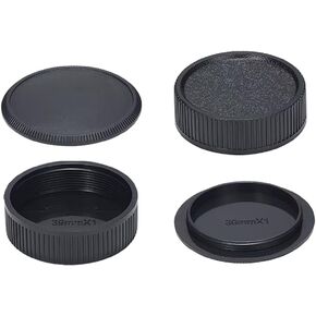 M39 Camera Body Cap & Rear Lens Cover Compatible for Leica L39 M39 Camera and 39mm Screw Mount Lens (2 Pack)