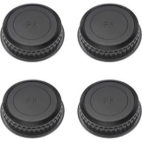 SING F LTD Pack of 4 Replacement PK Rear Lens Cap, Plastic Rear Camera Lens Protective Cover Compatible with Pentax K Mount DSLR Cameras Lens