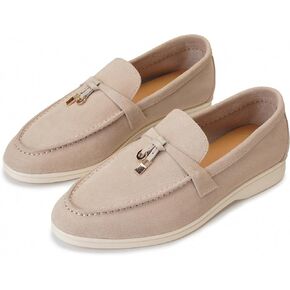 Suede Loafers for Women, Tassel Womens Flats Moccasin Slippers Walking Slip on Shoes Soft Sole Comfortable Spring Summer Mocasines para Mujer Genuine Leather