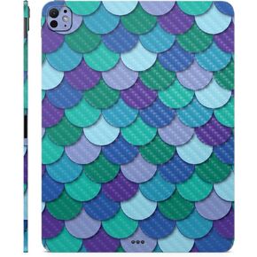 Carbon Fiber Skin Compatible with Apple iPad Pro 11 (M4) 2024 - Blue Scales - Premium 3M Vinyl Protective Wrap Decal Cover - Easy to Apply | Crafted in The USA by MightySkins