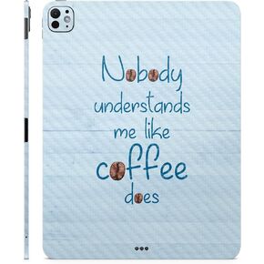 Carbon Fiber Skin Compatible with Apple iPad Pro 13 (M4) 2024 - Coffee Understands Me - 3M Vinyl Protective Decal Cover - Easy to Apply | Crafted in The USA by MightySkins