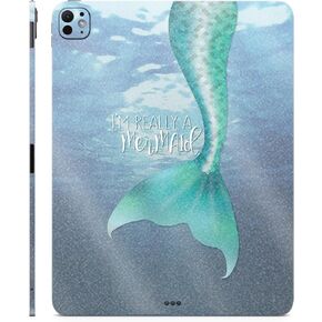 Glossy Glitter Skin Compatible with Apple iPad Pro 13 (M4) 2024 - Im Really a Mermaid - 3M Vinyl Protective Decal Cover - Easy to Apply | Crafted in The USA by MightySkins