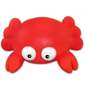 DolliBu Crab Bath Buddy Squirter - Floating Red Crab Rubber Bath Toy, Fun Water Squirting Bathtime Play for Toddlers, Cute & Soft Sea Life Animal Toy for The Bathtub, Beach, & Pool for Girls & Boys