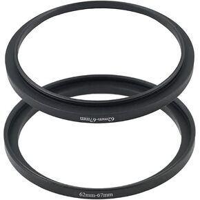 62-67mm Lens-Filter Step Up Adapter Ring, 62mm Lens to 67mm Filter, Hood, Lens Converter and Other Accessories(2 Packs), Fire Rock Aviation Aluminum Alloy Ring