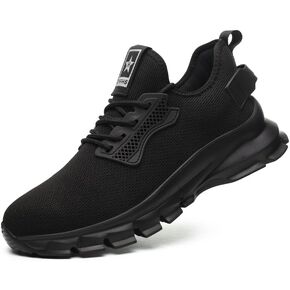Steel Toe Shoes for Men Women Work Shoes Safety Sneakers Shoes Comfortable Lightweight Puncture Proof Slip on Indestructible Work Shoes