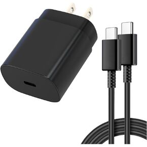 25W Wall Charger USB C for Samsung Galaxy A15/A14/A13/S22/A53/A03S/A42/A23/A34/A24/A33,S23/S22 Ultra/S21 FE/S20/A04S/Z Flip 4 3/Z Fold4,Fast Charger and 1.5M Cable