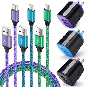 Wall Charger Plug 3 Pack, Type C Charger Cable 3 Pack 6FT Compatible for Motorola Moto G Fast/G Power/G Stylus/G Pro/G Play, Edge 5G UW/One 5G UW ace, G10 G9 G8 G7 Power Plus Play, G6 Plus Z2 Z3 Z4