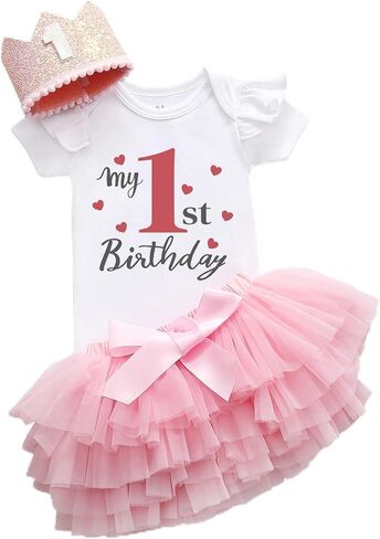 My 1st birthday one Birthday 1year Baby girl clothes gift happy first birthday girls in Saudi Arabia