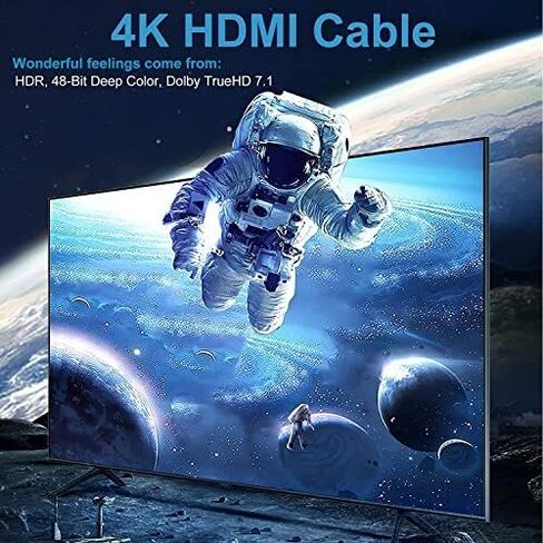 كابل HDMI 6.6 قدم، كابل HDMI رفيع 4K مضفر 6.6FT - كابل HDMI 2.0 عالي السرعة ذكر إلى ذكر مرن 4K @ 60 هرتز HDR 3D HDCP 2.2 | للسينما والتلفزيون والكمبيوتر المحمول والشاشة وPS5 وPS4 وXbox والمزيد in Kuwait