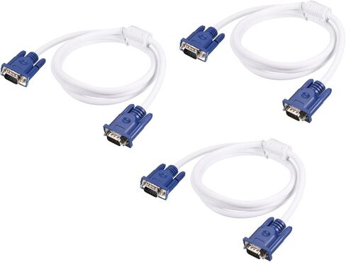 كابل MECCANIXITY VGA إلى VGA، كابل فيديو 1.5 متر/5 قدم ذكر إلى ذكر VGA 3+4 للكمبيوتر وجهاز العرض، حزمة من 3 in Saudi Arabia