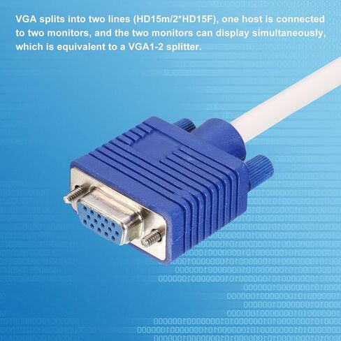 كابل مقسم VGA من MECCANIXITY، كابل VGA 2 أنثى إلى VGA 1 ذكر مع محول حلقة وشاشة محول كابل فيديو لجهاز العرض، حزمة من 2 in Saudi Arabia