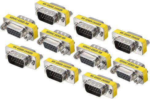 MECCANIXITY VGA Coupler VGA Gender Changer Connector 15 Pin ذكر إلى أنثى محول VGA لموسع الكابل، حزمة من 10 in Saudi Arabia