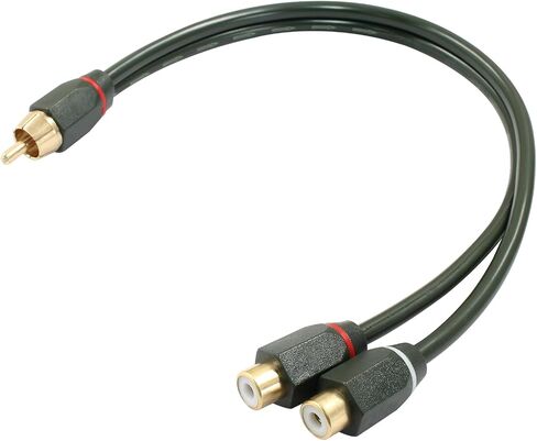 1 Male to 2 Female Y Splitter Connectors, 12 Inch Dual Shielded Speaker Splitter Cable in Saudi Arabia