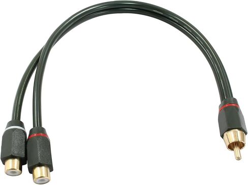 1 Male to 2 Female Y Splitter Connectors, 12 Inch Dual Shielded Speaker Splitter Cable in Saudi Arabia