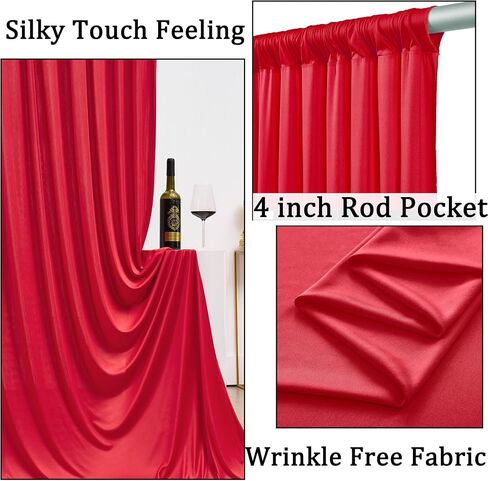 50ftx10ft Wrinkle Free Beige Backdrop Curtains for Parties, Silky Polyester Photo Backdrop Drapes 10 Panels 5x10ft Back Drop Cloth for Wedding Birthday Baby Shower Photography Background in Saudi Arabia