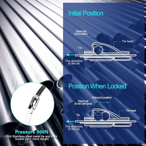 مسدس ربط كابل من الفولاذ المقاوم للصدأ مع 100 قطعة من روابط الكابلات المصنوعة من الفولاذ المقاوم للصدأ، أداة ربط الكابل لربطات الكابلات المعدنية، مجموعة أدوات ربط الرمز البريدي المعدنية، مجموعة أدوات ربط الرمز البريدي ذاتية القفل in Kuwait