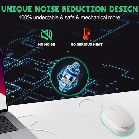Undetectable Mouse Mover with RGB Light, Newest Mechanical Mouse Jiggler Shaker Wiggler with Switchable Drive Free USB Port, Automatic Random Move Pad Keep Computer Awake in Saudi Arabia